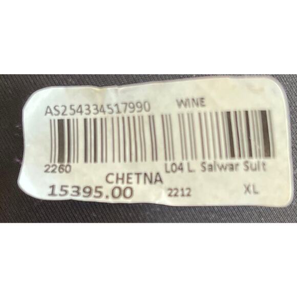 NWT Virmoya Wine Anarkali Suit with Beaded Sash size XL - Picture 11 of 14